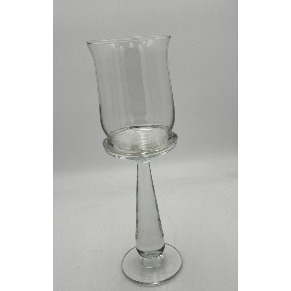 clear glass pedestal hurricane candle holder